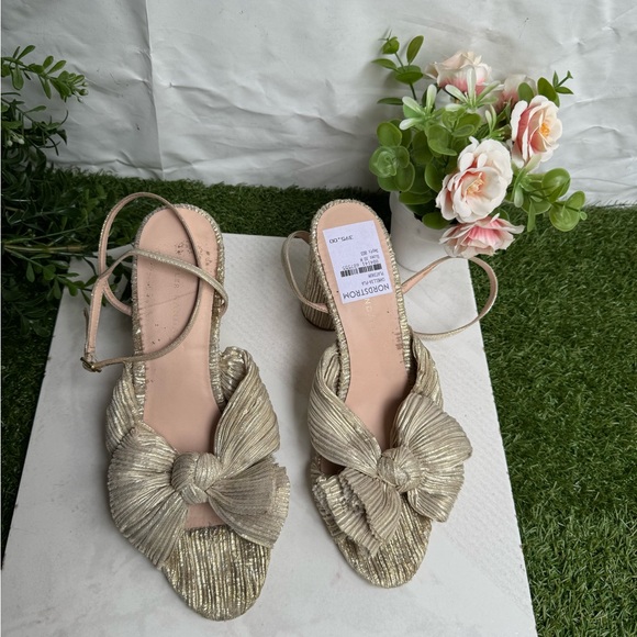 Loeffler Randall Camellia in champagne size 10 women’s party shoes block Heel - Picture 14 of 16